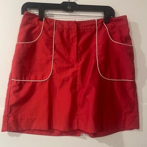 IZOD XFG Cool FX Red Golf Skort Womens Size 8 Performance Skirt White Piping